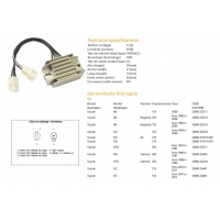 DZE REGULATOR NAPIĘCIA SUZUKI AN 125/250 BURGMAN '95-'00, GN 125 (32800-22D11, 32800-22D10, 32800-37G10-000) 12V/20A