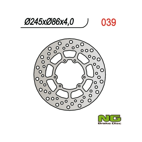 NG TARCZA HAMULCOWA PRZÓD YAMAHA XT/XTX 250 '08-21, XT 350 '90-00, YZ 125/250 '89-'91 (245X86X4) (6X6,5MM)