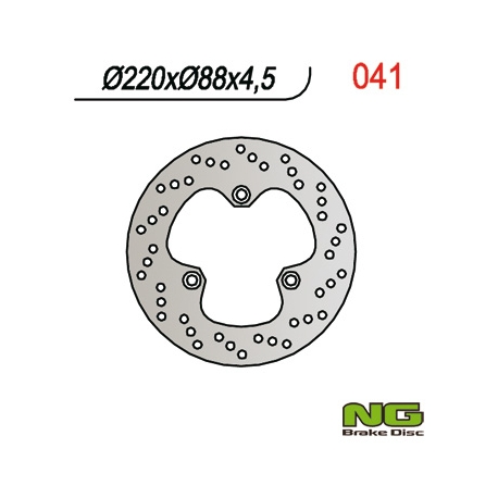 NG TARCZA HAMULCOWA TYŁ HONDA CBR 500/600F '87-90, VFR 400 '86-88, NSR 400 '85-91, '06-07, CBR 400RR '87-90, (220x88x4,5MM) (3X1