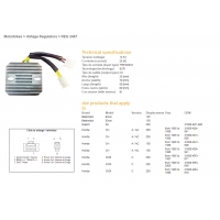 DZE REGULATOR NAPIĘCIA HONDA CMX250 REBEL '85-00, CN250 '87-'01, KYMCO 125/200/250 (ESR334) (KAM-009-31600)