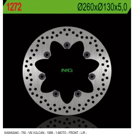 NG TARCZA HAMULCOWA PRZÓD KAWASAKI VN750 VULCAN (260X130X5MM) 7 OTWORÓW ŚR.10,5