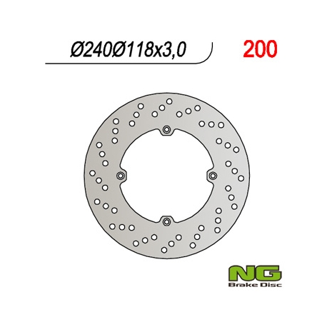 NG TARCZA HAMULCOWA PRZÓD HONDA XL 600R (83-87), CR 125 (85-88), CR 500 (88) (240x118x3)