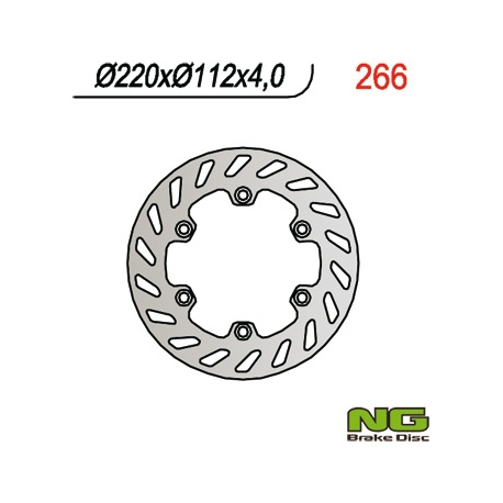 NG TARCZA HAMULCOWA TYŁ HUSQVARNA CR/WR 250 (94-99), TE 350 (84-96), TC/TE 610 (91-99) (220X112X4) 6 OTWORÓW