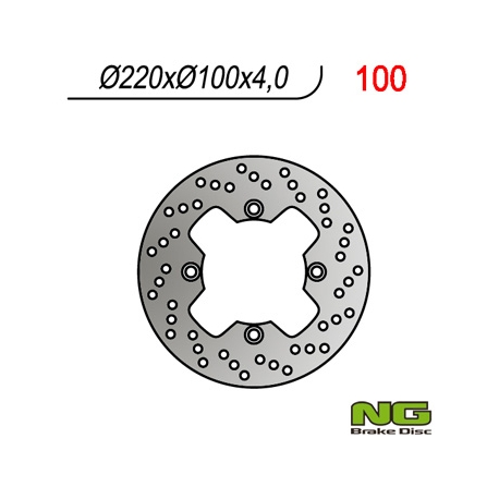 NG TARCZA HAMULCOWA TYŁ KAWASAKI ZX 6R '98-'07, ZX10R, ER6F/N, KLE 650VERSYS 07-14 (220X100X4,0MM) (4X10,5MM)