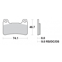 SBS KLOCKI HAMULCOWE KH390 RACING DUAL CARBON KOLOR CZARNY