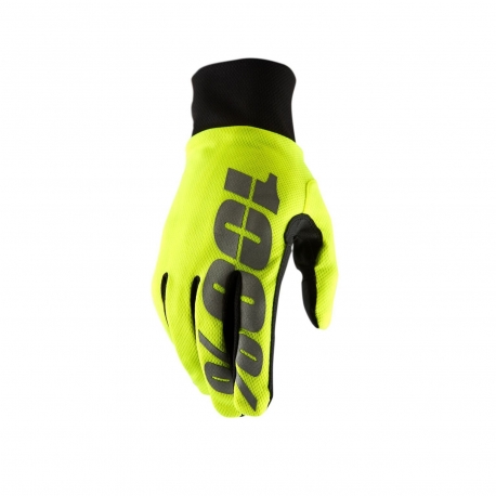 100 PROCENT RĘKAWICE ZIMOWE CROSS/ENDURO MODEL HYDROMATIC NEON YELLOW (WODOODPORNE) KOLOR ŻÓŁTY FLUO ROZMIAR M STARY KOD: 10011-