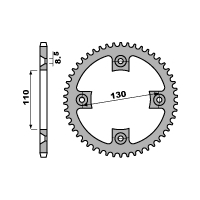 PBR ZĘBATKA TYLNA ALUMINIOWA (ERGAL) 4306 56 L (JTR215.56) (ŁAŃC. 420) KOLOR SREBRNY