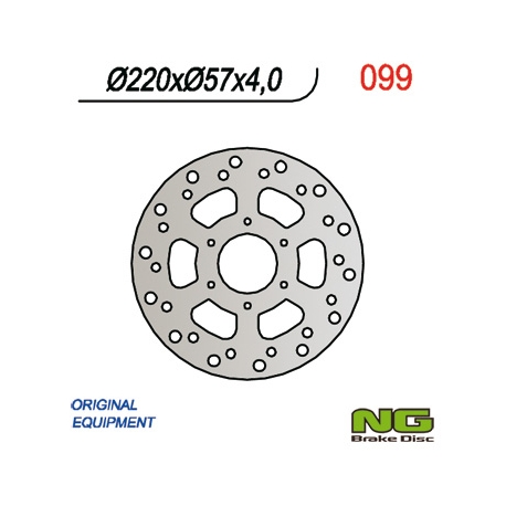 NG TARCZA HAMULCOWA TYŁ DERBI GPR50 '97-'03, CAGIVA 50 MITO '98-'99 (220x57x4)