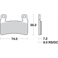 SBS KLOCKI HAMULCOWE KH265 STREET PERFORMANCE (EXCEL) SINTER HONDA CBR 600RR '03-'04 KOLOR ZŁOTY