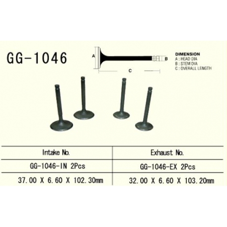 VESRAH ZAWÓR WYDECHOWY HONDA XR 650R '00-'07, TRX 700XX '08-'16 (2 NA POJAZD) (32,0X6,6X103,2 MM) (OEM: 14721-MBN-670) (1SZT.) (