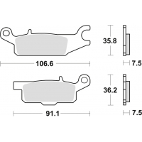 TRW LUCAS KLOCKI HAMULCOWE KH443 SINTER OFFROAD YAMAHA RAPTOR YFM 250 08-20, GRIZZLY YFM 550 09-20, GRIZZLY YFM 700 07-20, LEWY 