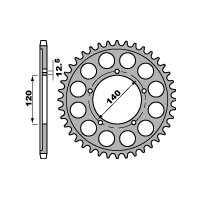 PBR ZĘBATKA TYLNA 4459 41 C45 SUZUKI GSX 1400 (01-06) (JTR1797.41) (ŁAŃC. 530)