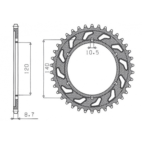 SUNSTAR ZĘBATKA TYLNA 498 40 SUZUKI GSXR 1300 (99-07) (JTR499.40) (ŁAŃC. 530) (49840JT)