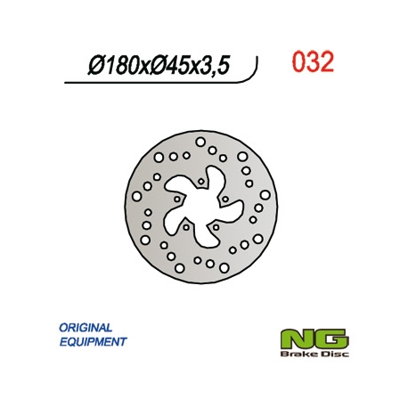 NG TARCZA HAMULCOWA PRZÓD/TYŁ GAS GAS PAMPERA 125/250/370 '98, EC 50 '99, TXT BOY 50 '00-02, (180X45X3,5MM) (5X6,5MM)