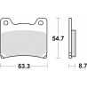 TRW ZF KLOCKI HAMULCOWE KH88 SINTER STREET YAMAHA TZR 125 88-00, FZR 600 89-95, YZF 600 96-02, FZ 750 85-94, XV 750 89-92, YZF 7