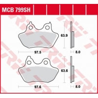 TRW LUCAS KLOCKI HAMULCOWE KH434 SINTER STREET HARLEY DAVIDSON 1450 / 1584 / 1800 06-10, TYŁ