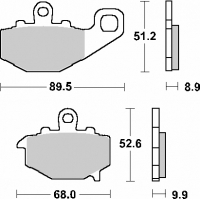 SBS KLOCKI HAMULCOWE KH192 STREET STANDART CERAMIC KOLOR CZARNY PASUJE DO: KAWASAKI ER-6F/GPZ/KLE/Z/ZR/ZX-6R/ZX-9R/ZX-10R/ZZR TY