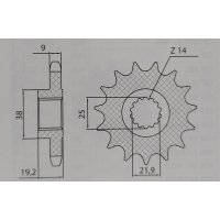 SUNSTAR ZĘBATKA PRZEDNIA 2254 15 DUCATI MULTISTRADA 1200 / S '10-'17 (JTF743.15) (ŁAŃC. 530)