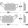 SBS KLOCKI HAMULCOWE KH496 STREET STANDART CERAMIC KOLOR CZARNY PASUJE DO: HONDA CBR250/300/650, CB500/650, CRF1000 TYŁ