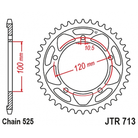 JT ZĘBATKA TYLNA 4447 42 APRILIA TUONO 1000/1100 12-17 (444742JT) (ŁAŃC.525)