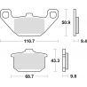 TRW ZF KLOCKI HAMULCOWE KH85 ORGANIC KAWASAKI EN 500 90-03, GPZ 600 85-90, VN 750 86-95, GTR 1000 86-93, ZR 1100 96-97, VN 1500 