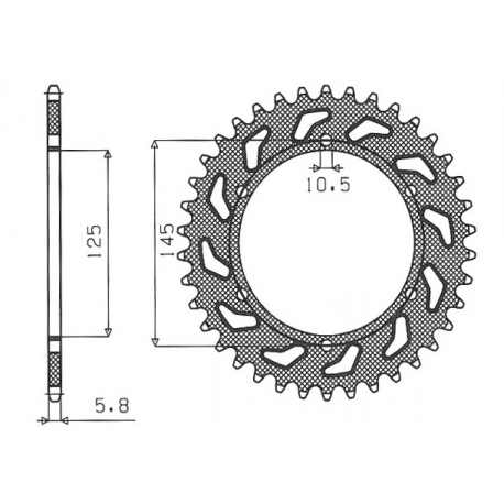 SUNSTAR ZĘBATKA TYLNA 866 48 YAMAHA XJ 600 DIVERSION 95-03 (JTR855.48) (ŁAŃC. 520) (86648JT)