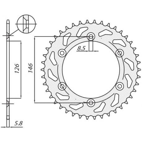 SUNSTAR ZĘBATKA TYLNA 808 49 SUZUKI RM/RMZ (JTR808.49) (ŁAŃC. 520) (80849JT)