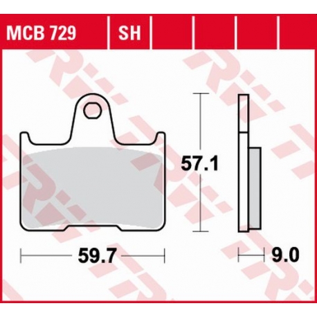 TRW LUCAS KLOCKI HAMULCOWE KH254 ORGANIC SUZUKI GSXR 600 04-05, GSF 650 05-06, GSXR 750 04-05, GSX 1400 01-07, TYŁ