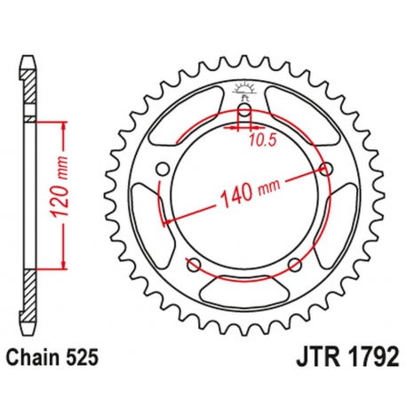 JT ZĘBATKA TYLNA 4398 41 SUZUKI GSR 750 '11-'19, GSXR 750 '00-'03, DL 1000 '15-'16, GSX 750S '15-'16 (439841JT) (ŁAŃC. 525) (CZA