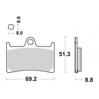 SBS KLOCKI HAMULCOWE KH252 / KH380 STREET STANDART CERAMIC KOLOR CZARNY