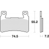 TRW ZF KLOCKI HAMULCOWE KH265 KH296 ORGANIC HONDA CB 1300 F 03-04, HYOSUNG GT 650 09-17, PRZÓD (PROMOCJA)