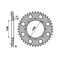 PBR ZĘBATKA TYLNA 506 43 C45 KAWASAKI KLR 600 84-90 (ŁAŃC. 520)