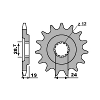 PBR ZĘBATKA PRZEDNIA 529 17 18NC KAWASAKI ZX 10 88-90 (ŁAŃC. 532)