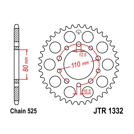 JT ZĘBATKA TYLNA 4350 40 HONDA CB 500 '94-'03, CB 750F '93-'03 (435040JTZBK) (ŁAŃC. 525) KOLOR CZARNY