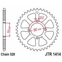 JT ZĘBATKA TYLNA 5302 41 KAWASAKI KSF 250 MOJAVE '87-04', KEF 300 LAKOTA '95-03' (530241JT) (ŁAŃC.520)