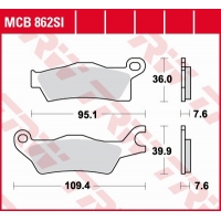 TRW LUCAS KLOCKI HAMULCOWE KH618 SPIEK METALICZNY SINTER OFFROAD CAN-AM OUTLANDER 800 / 1000 12-, RENEGADE 1000 12-, LEWY PRZÓD