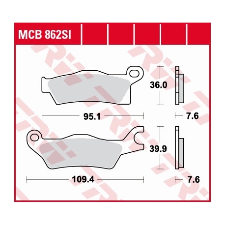 TRW LUCAS KLOCKI HAMULCOWE KH618 SPIEK METALICZNY SINTER OFFROAD CAN-AM OUTLANDER 800 / 1000 12-, RENEGADE 1000 12-, LEWY PRZÓD