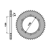 PBR ZĘBATKA TYLNA 4322 47 C45 YAMAHA TZR 125 R 92-93 (ŁAŃC. 428)