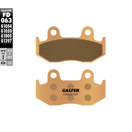 GALFER KLOCKI HAMULCOWE KH092 / KH323 SPIEK METALICZNY (ZŁOTE) ATV (GRUBOŚĆ 7,2MM)