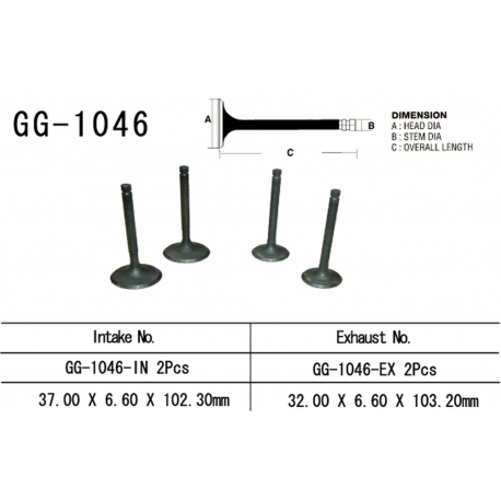 VESRAH ZAWÓR SSĄCY HONDA XR 650R '00-'07, TRX 700XX '08-'09 (2 NA POJAZD) (37,0X6,60X102,3 MM) (OEM: 14711-MBN-670) (1SZT.) (MAD