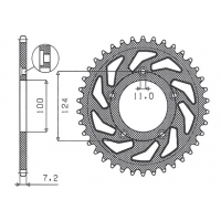 SUNSTAR ZĘBATKA TYLNA 4443 39 DUCATI 749 '03-'06 (JTR744.39) (ŁAŃC. 525) (444339JT)