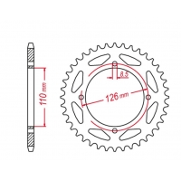 GROSSKOPF PROMOCJA ZĘBATKA TYLNA ALUMINIOWA KOLOR CZARNY 4418 46 KAWASAKI KX65 '00-'20, SUZUKI RM 65 '03-'05 (JTR1465.46)