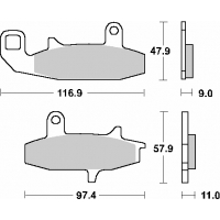 SBS WYPRZEDAŻ KLOCKI HAMULCOWE KH147 STREET STANDART CERAMIC KOLOR CZARNY