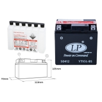 LANDPORT AKUMULATOR YTX5L-BS (MA LTX5L-BS) 12V 4AH 114X71X106 BEZOBSŁUGOWY - ELEKTROLIT OSOBNO (8) UE2019/1148