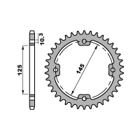 PBR ZĘBATKA TYLNA 4588 38 C45 YAMAHA YFZ 450R '09-'19, YFM 250/350/450/700 RAPTOR (JTR1857.38) (ŁAŃC. 520)