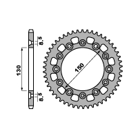 PBR ZĘBATKA TYLNA 4308 44 C45 HONDA XL 250R (83-88) ( MOŻE ZASTĄPIĆ 245 44 ) (ŁAŃC. 520)