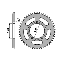 PBR ZĘBATKA TYLNA 4571 47 F APRILIA RS 50 99-05 (ŁAŃC. 428)