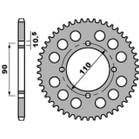 PBR ZĘBATKA TYLNA 901 35 C45 YAMAHA XS 400 '82-'88 (JTR840,35) (ŁAŃC. 530) (STD.-3)