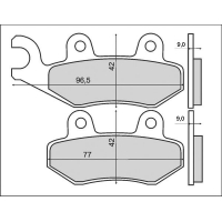 SBS PROMOCJA KLOCKI HAMULCOWE KH228 STREET STANDART CERAMIC KOLOR CZARNY PASUJE DO: KYMCO, DAELIM, MALAGUTI