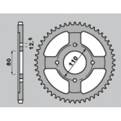 CHT ZĘBATKA TYLNA 284 40 HONDA CB 650 79-81 (284-40) (JTR284.40)